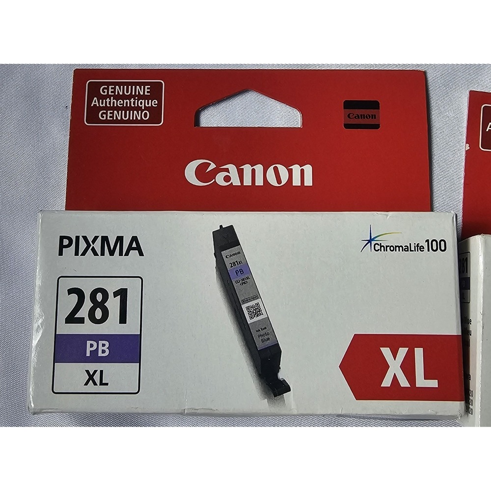 New 2 Boxes Canon Pixma CLI-281 XL PB High Yield Ink Photo Blue 8.3ml